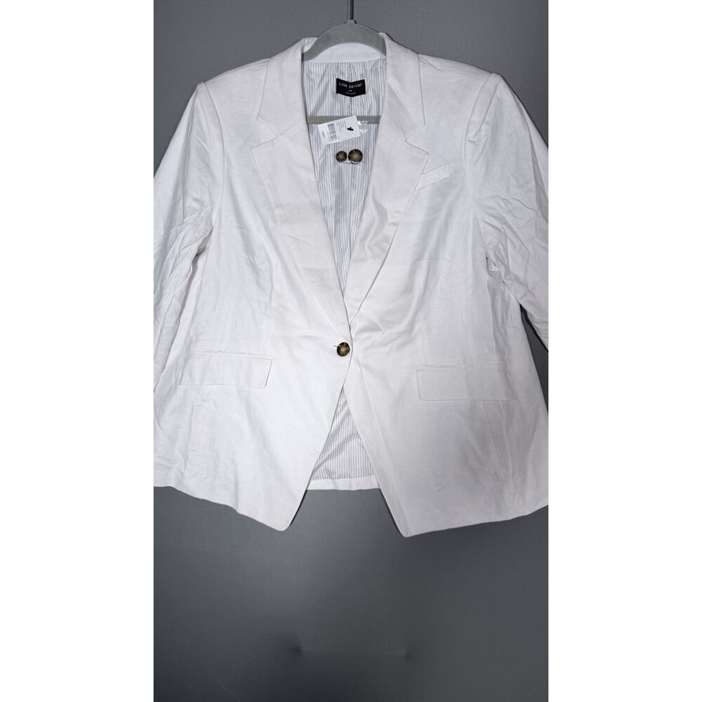 NWT Lane Bryant The Bryant Blazer White Women's - Sz 18 PET - Single Button
